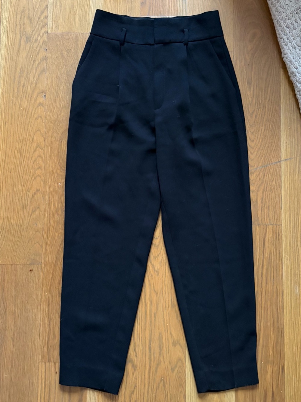 Classic Black High-Waist Tapered Pants